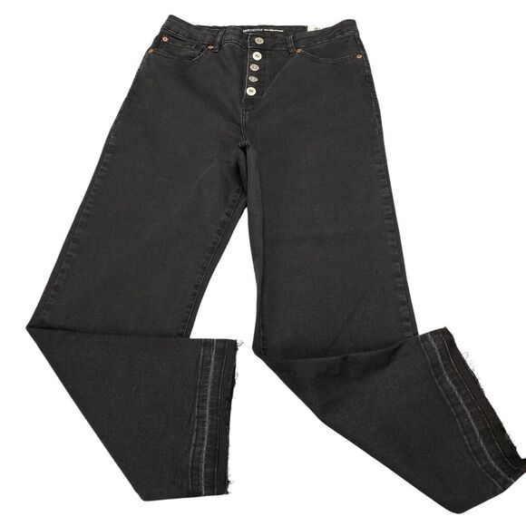 INC Core Denim Straight Women's High Rise Mom Jeans Black 12/31 MSRP: $69 - Picture 1 of 16